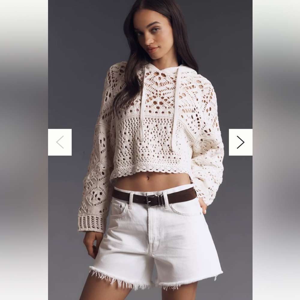 NWT🌷Agolde Parker Denim Long White Shorts